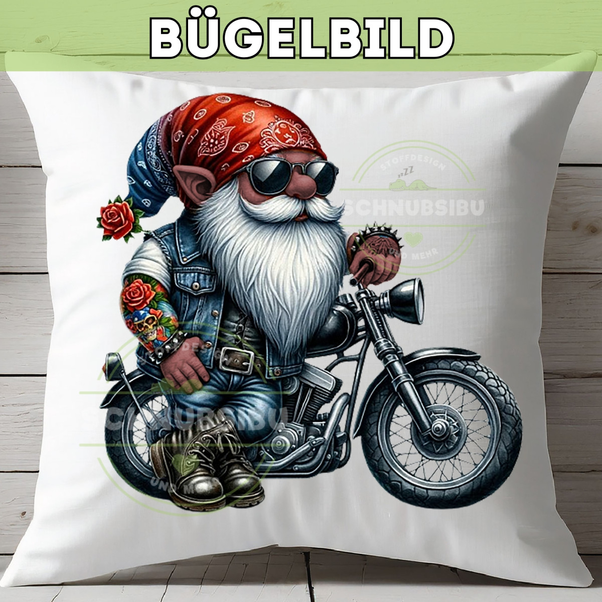 Bügelbild Wichtelkollektion - Biker